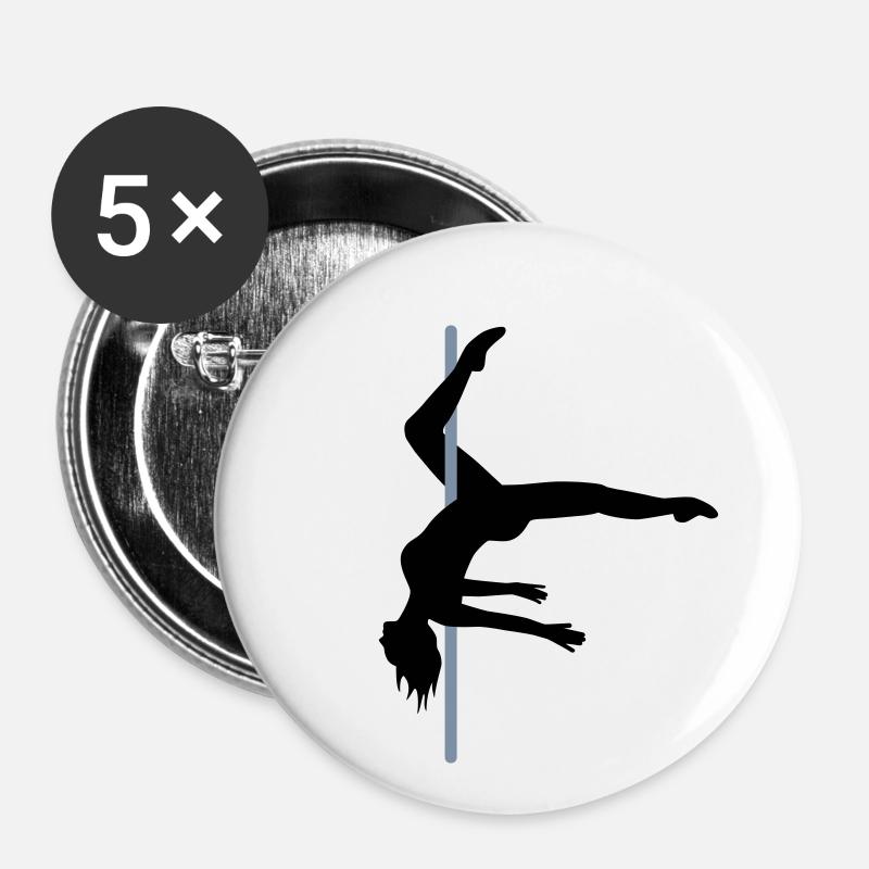 Poledancer silhouette in Trick Scorpio - Buttons small 1''/25 mm (5-pack) - white