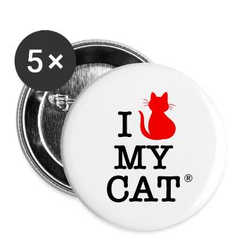 I love my cat - Lot de 5 petits badges (25 mm) - blanc - Devant