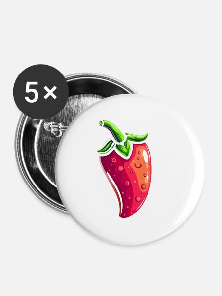 Chili - Buttons klein 25 mm (5er Pack) - Weiß