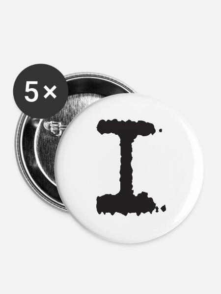 I - Buttons klein 25 mm (5er Pack) - Weiß
