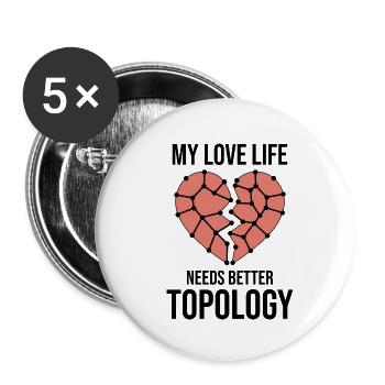 GIS Topology Data Clean Up Geo Love Humor - Buttons small 1''/25 mm (5-pack) - white - Front