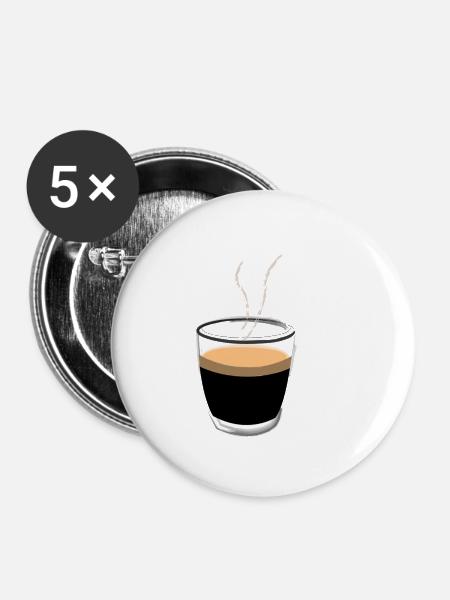 Kaffee - Buttons klein 25 mm (5er Pack) - Weiß