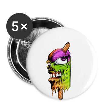Ice Cream Zombie - Buttons klein 25 mm (5er Pack) - Weiß - Vorne