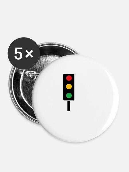 Ampel - Buttons klein 25 mm (5er Pack) - Weiß