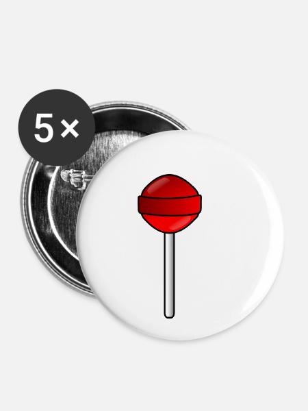 Lutscher - Buttons klein 25 mm (5er Pack) - Weiß