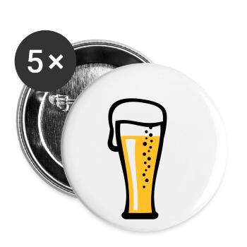 Beer glass with a cool beer gift - Buttons small 1''/25 mm (5-pack) - white - Front