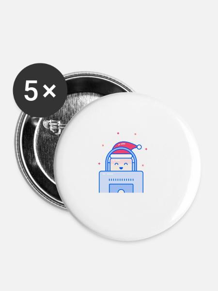 Feriengamer - Buttons klein 25 mm (5er Pack) - Weiß