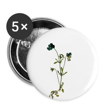 herbes thym romarin persil origan aneth - Lot de 5 petits badges (25 mm) - blanc - Devant