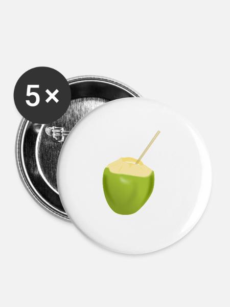 Kokosnuss Milch - Buttons klein 25 mm (5er Pack) - Weiß