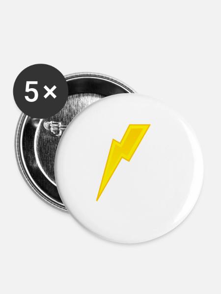 Blitz - Buttons klein 25 mm (5er Pack) - Weiß
