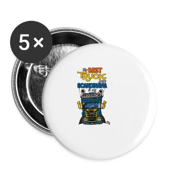 323 camion Suède - Lot de 5 petits badges (25 mm) - blanc - Devant