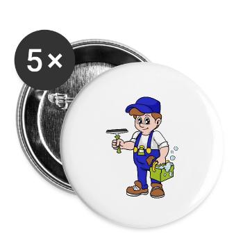 window cleaner - Buttons small 1''/25 mm (5-pack) - white - Front