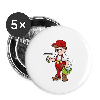 window cleaner - Buttons small 1''/25 mm (5-pack) - white - Front