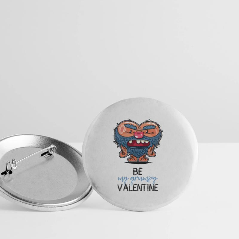 Grumpy Valentine Buttons klein 25 mm (5er Pack)