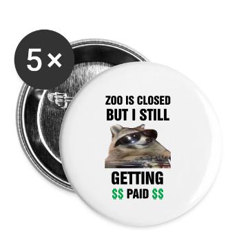 art du zoo - Lot de 5 petits badges (25 mm) - blanc - Devant