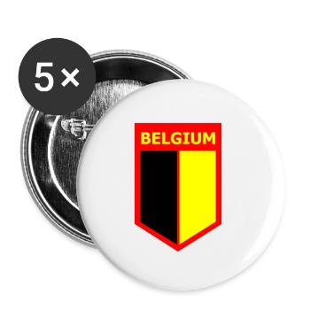 FLAGGE BELGIEN - Buttons klein 25 mm (5er Pack) - Weiß - Vorne