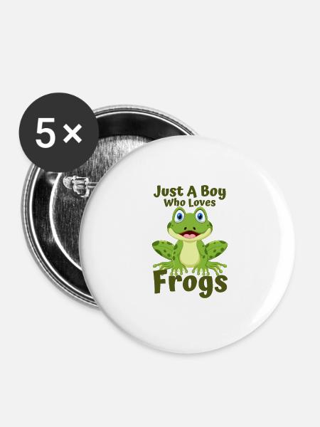 Frosch - Buttons klein 25 mm (5er Pack) - Weiß