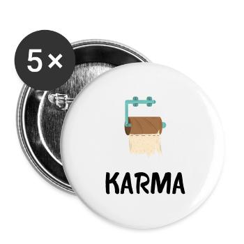 KARMA - Buttons klein 25 mm (5er Pack) - Weiß - Vorne