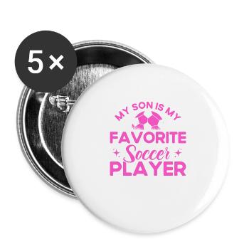 Fußball Mama Mutter Sohn Geschenk - Buttons klein 25 mm (5er Pack) - Weiß - Vorne