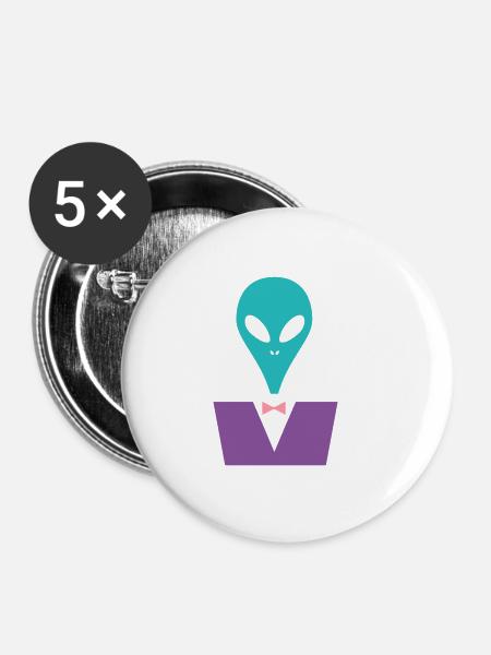 Ein Alien möchte Ausgehen - Buttons klein 25 mm (5er Pack) - Weiß