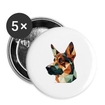 CHIEN DE BERGER - Lot de 5 petits badges (25 mm) - blanc - Devant