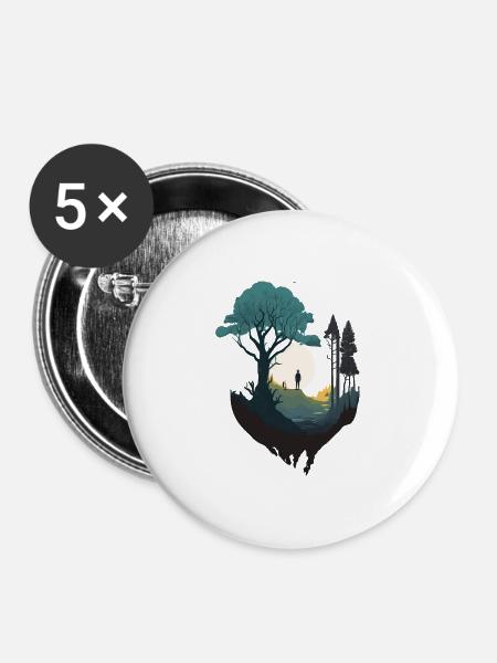 SURREAL - Buttons klein 25 mm (5er Pack) - Weiß