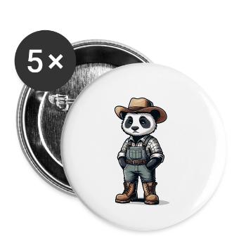 Éleveur de pandas mignon - Lot de 5 petits badges (25 mm) - blanc - Devant