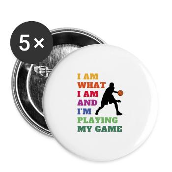 Basketball love. Basketball - My Game, My Game - Buttons small 1''/25 mm (5-pack) - white - Front