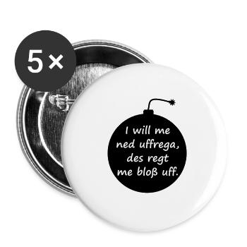 Explode with serenity - Swabian saying - Buttons small 1''/25 mm (5-pack) - white - Front