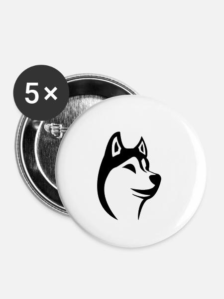 Husky - Buttons klein 25 mm (5er Pack) - Weiß