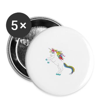 Unicorn Unicorn Unicorn - Lot de 5 petits badges (25 mm) - blanc - Devant