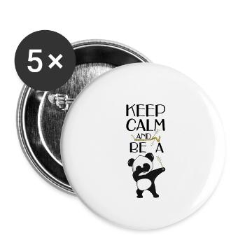 Pandabär Dabbend - Dabbing Panda Spruch - Buttons klein 25 mm (5er Pack) - Weiß - Vorne