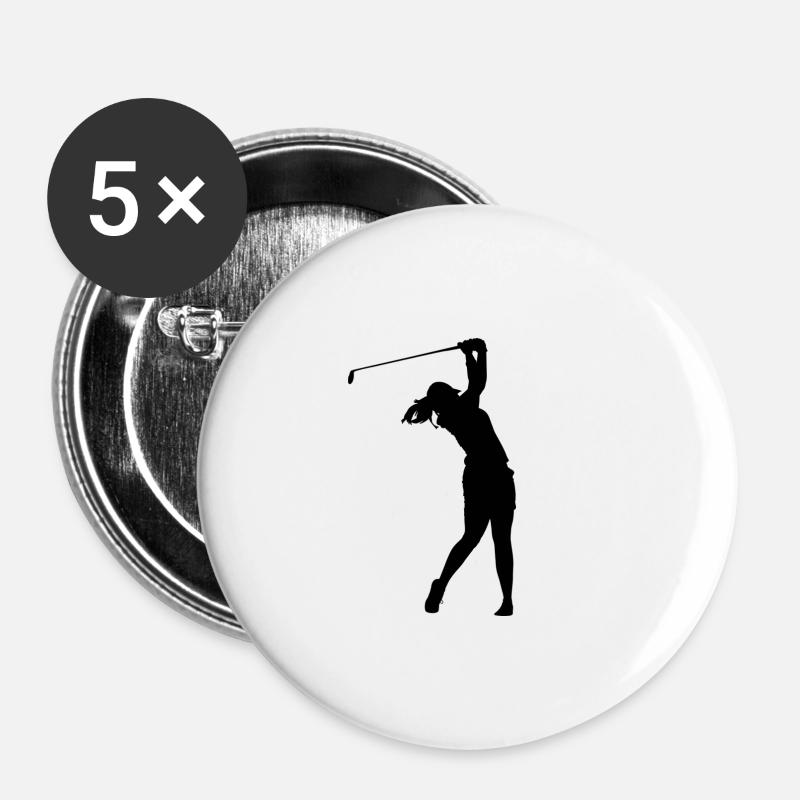 Playing golf - Buttons small 1''/25 mm (5-pack) - white