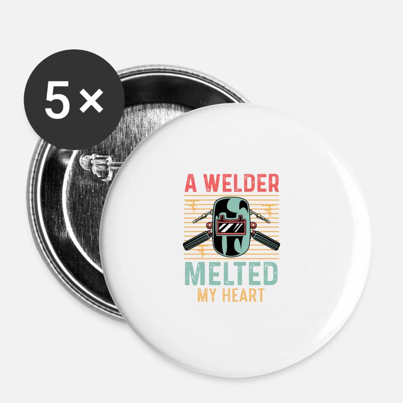 Melted my heart craftsman poison - Buttons small 1''/25 mm (5-pack) - white