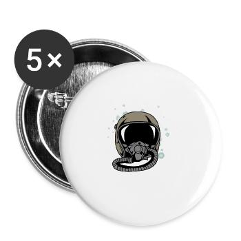 Pilothelm Student Pilot Gift - Buttons klein 25 mm (5er Pack) - Weiß - Vorne