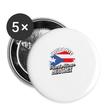 Hispanisches puerto-ricanisches Erbe Pride Puerto Rico - Buttons klein 25 mm (5er Pack) - Weiß - Vorne