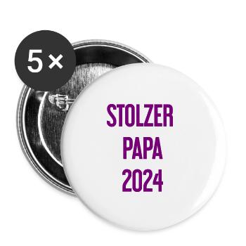 Proud Dad 2024 – for new fathers - Buttons small 1''/25 mm (5-pack) - white - Front