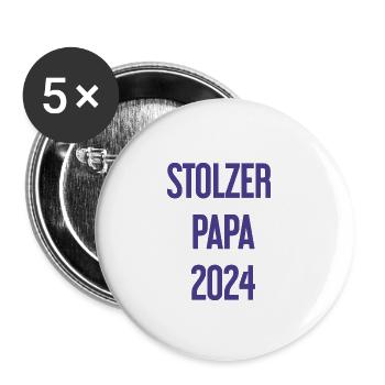 Proud Dad 2024 – for new fathers - Buttons small 1''/25 mm (5-pack) - white - Front