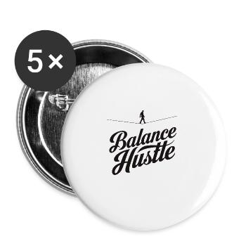 Balance Hustle Funambule Artiste de la corde raide - Lot de 5 petits badges (25 mm) - blanc - Devant