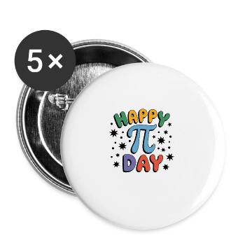 Happy Pi Day Drôle Math Design - Lot de 5 petits badges (25 mm) - blanc - Devant