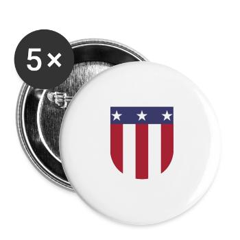 USA Wappen - Buttons klein 25 mm (5er Pack) - Weiß - Vorne