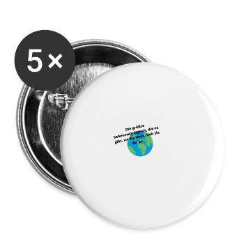 Erde - Buttons klein 25 mm (5er Pack) - Weiß - Vorne
