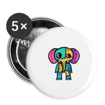 Elefant Halloween Tier - Buttons klein 25 mm (5er Pack) - Weiß - Vorne