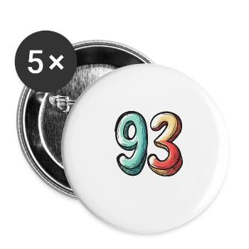 93 Number Comic - Buttons small 1''/25 mm (5-pack) - white - Front