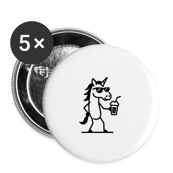 Boisson fraîche Licorne - Lot de 5 petits badges (25 mm) - blanc - Devant