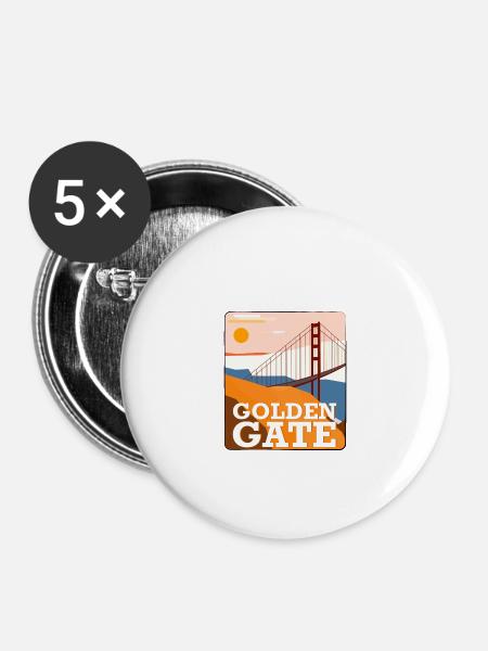 Golden Gate Bridge - Buttons klein 25 mm (5er Pack) - Weiß