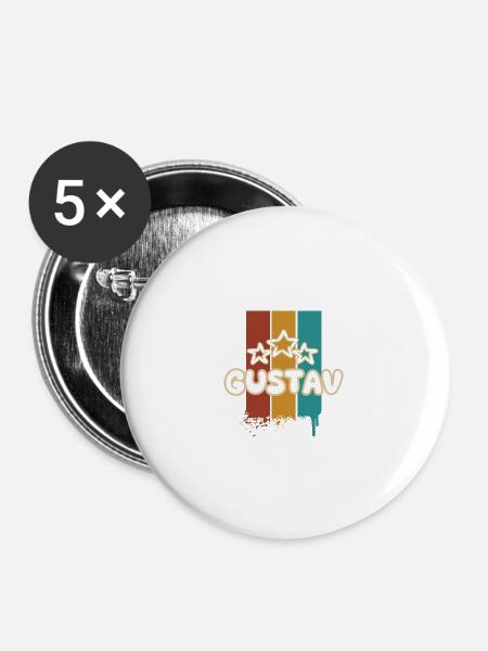 Gustav als Gustav - Buttons klein 25 mm (5er Pack) - Weiß