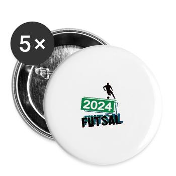 Futsal Spieler Team Turnier Mannschaft in 2024 - Buttons klein 25 mm (5er Pack) - Weiß - Vorne