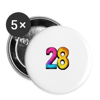 28 Number symbol - Buttons small 1''/25 mm (5-pack) - white - Front