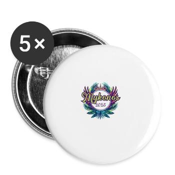 L’équipe de Mykonos 2025 - Lot de 5 petits badges (25 mm) - blanc - Devant